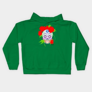 white calavera in catrina disguise ecopop Kids Hoodie